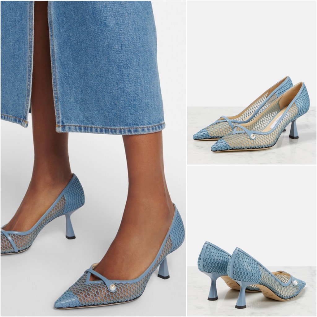 Jimmy Choo Rosalia 65 Mesh And Leather Pumps
